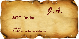 Jó Andor névjegykártya